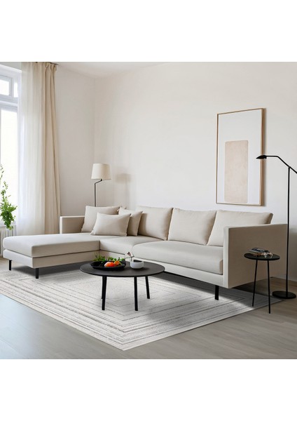 Krem Çerçeveli Etnik Modern Desenli Pamuk Makinada Yıkanabilir Hav Toz Vermez Leke Tutmayan Kaymaz Taban Dijital Makine Baskı Salon Yolluk Mutfak Halı fırsatları