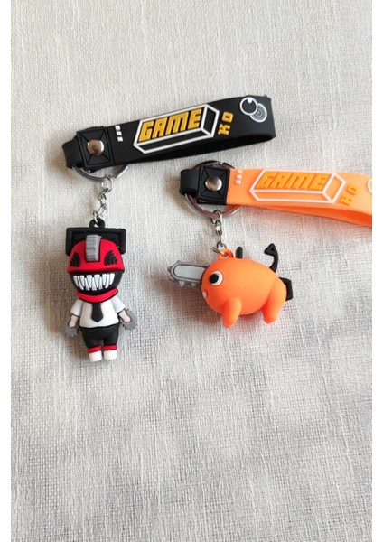Chainsaw Man Japon Anime Denji(Chainsaw Devil Formu)Ve Pochita 3D Silikon Anahtarlık 2ADET modelleri