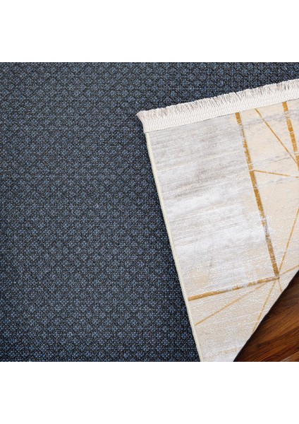 Sarı Geometrik Etnik Modern Desenli Pamuk Makinada Yıkanabilir Hav Toz Vermez Leke Tutmayan Kaymaz Taban Dijital Makine Baskı Salon Yolluk Mutfak Halı indirimleri