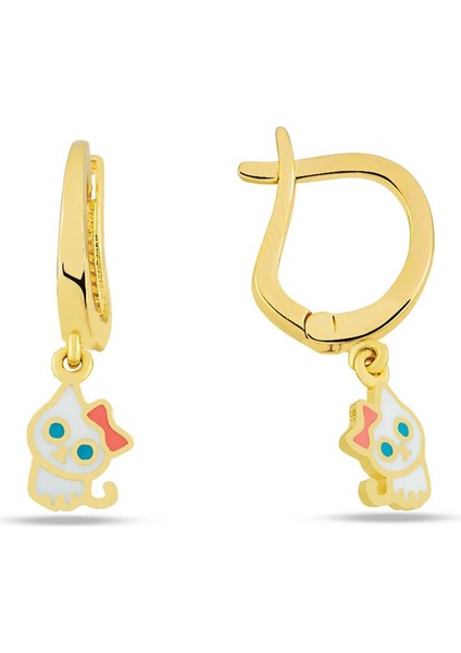 Sallantılı Kedi Çocuk Küpesi