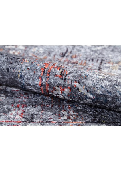 Chakwal Gri Modern Etnik Desenli Makinada Yıkanabilir Hav Toz Vermez Leke Tutmayan Kaymaz Taban Dijital Makine Baskı Salon Yolluk Mutfak Halı indirimleri