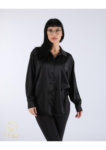 Düz Saten Gömlek Siyah fiyatları