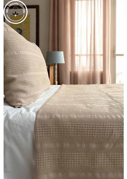 %100 Pamuk Tek Kişilik Bordürlü Pike Takımı (1ADET Pike 1ADET Yastık Kılıfı), Terletmeyen, Şık Tasarım indirimleri