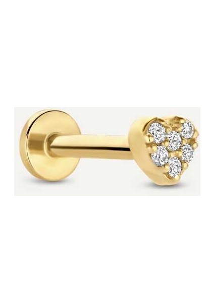 Mini Taşlı Kalp Tragus Piercing