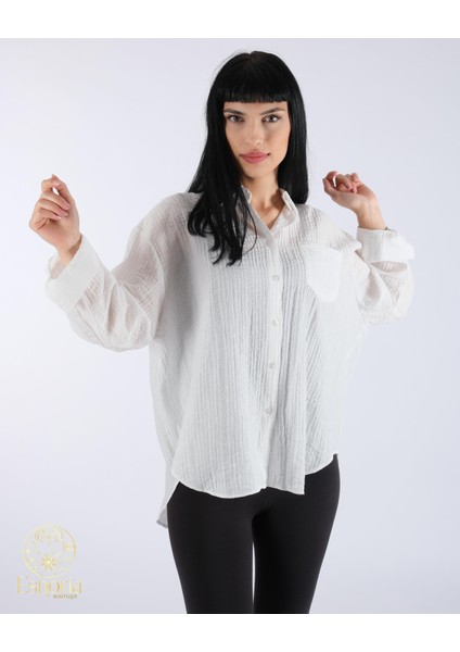 Cepli Oversize Basic Dokulu Gömlek fiyatları