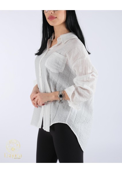 Cepli Oversize Basic Dokulu Gömlek fırsatları