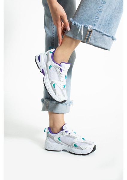 Duxal Unisex Spor Ayakkabı Mor Renkli Tekstil Malzeme Kauçuk Taban ile Günlük Kullanım İçin