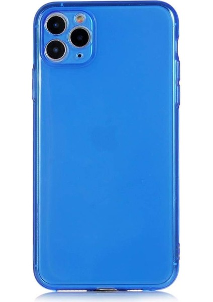 Ile Uyumlu iPhone 11 Pro Max Kılıf Mun Silikon, Lacivert