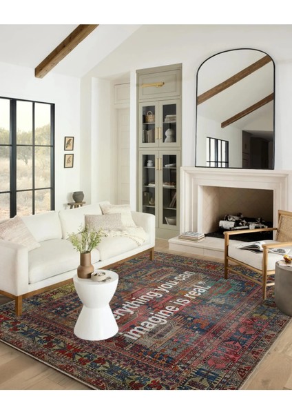 Drom Dokuma Taban Makinede Yıkanabilen Kilim Kaymaz Şönil Multi Modern Yazı Temalı Halı modelleri