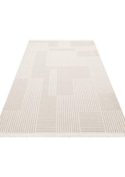 Bej Geometrik Etnik Modern Desenli Hav Vermeyen Leke Tutmayan Kolay Temizlenen Yumuşak Makine Salon Yolluk Mutfak Halı indirimleri