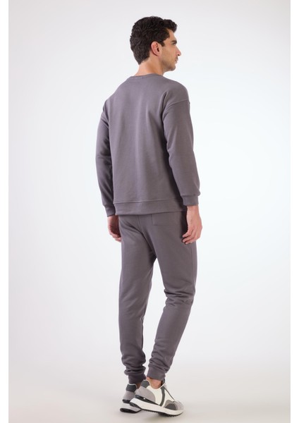 Antrasit Bisiklet Yaka Regular Fit Erkek Sweatshirt indirimleri