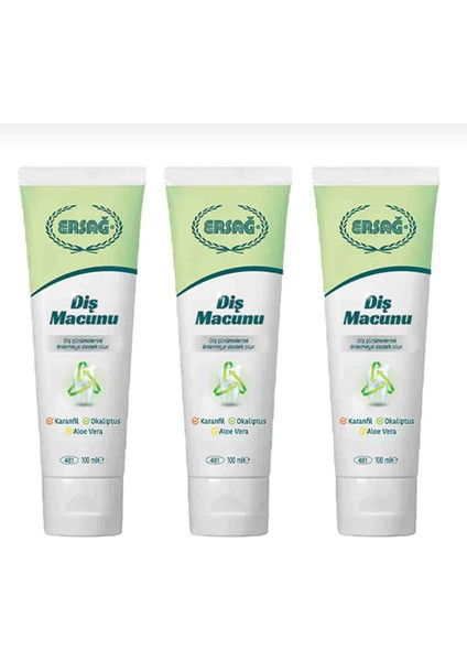 Diş Macunu Karanfil, Okaliptüs ve Aloe Vera) 100 ml ( 3 Adet )