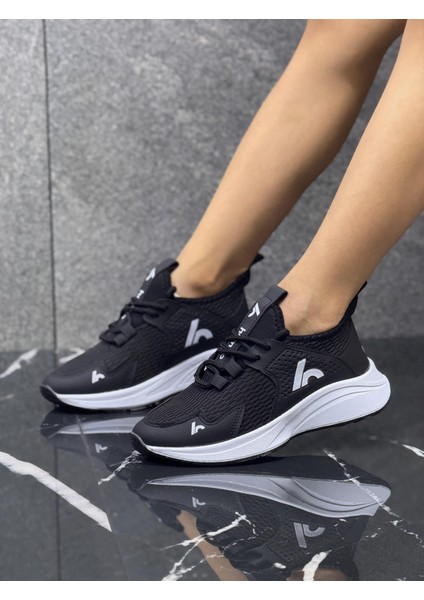 Bağcıklı Unisex Çocuk Spor Ayakkabısı-Siyah-Beyaz fırsatları