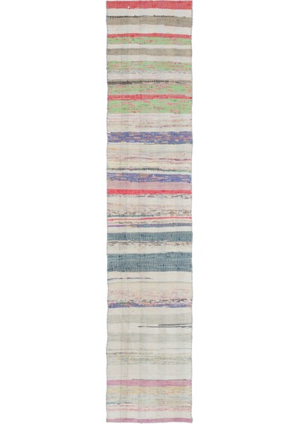 Teselya Bej Çizgili Yün Modern Desenli Yün Hav Toz Vermez Leke Tutmayan Salon Yolluk Mutfak El Dokuma Halı