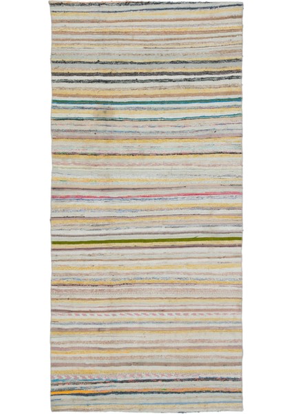 Teselya Bej Çizgili Yün Modern Desenli Yün Hav Toz Vermez Leke Tutmayan Salon Yolluk Mutfak El Dokuma Halı