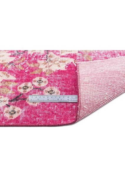 Fuşya Eskitme Yün Modern Desenli Yün Hav Toz Vermez Leke Tutmayan Salon Yolluk Mutfak El Dokuma Halı fiyatları