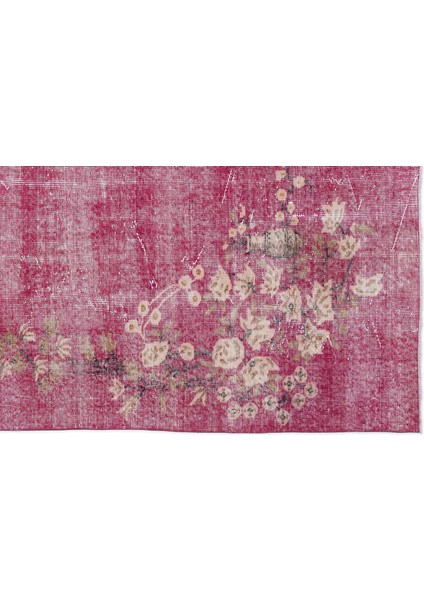 Fuşya Eskitme Yün Modern Desenli Yün Hav Toz Vermez Leke Tutmayan Salon Yolluk Mutfak El Dokuma Halı indirimleri