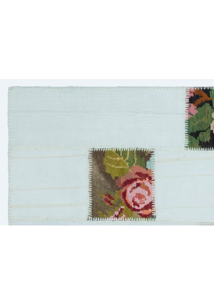 Teselya Pembe Patchwork Yün Modern Desenli Yün Hav Toz Vermez Leke Tutmayan Salon Yolluk Mutfak El Dokuma Halı indirimleri