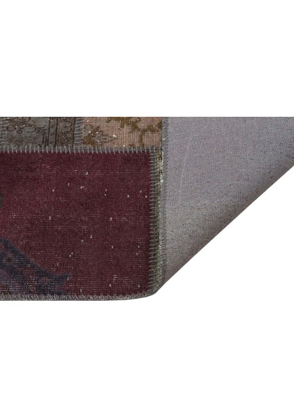 Kahverengi Patchwork Etnik Modern Desenli Yün Hav Toz Vermez Leke Tutmayan Salon Yolluk Mutfak El Dokuma Halı fiyatları