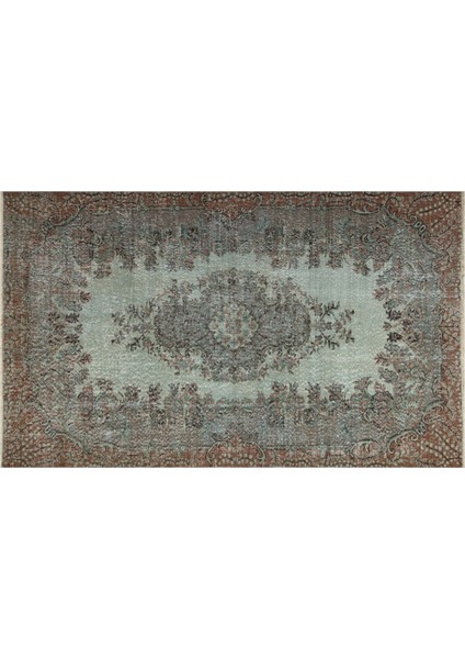 Yeşil Patchwork Etnik Modern Desenli Yün Hav Toz Vermez Leke Tutmayan Salon Yolluk Mutfak El Dokuma Halı