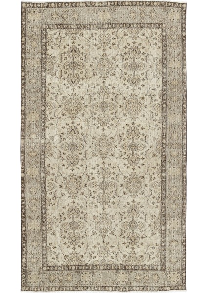 Girit Bej Çizgili Yün Modern Desenli Yün Hav Toz Vermez Leke Tutmayan Salon Yolluk Mutfak El Dokuma Halı