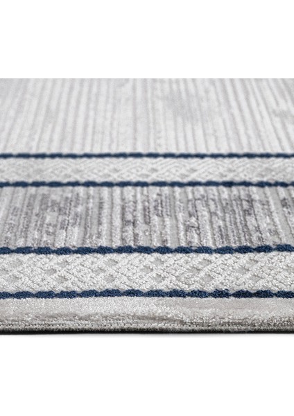 Uliana Çerçeveli Gri Viskon Dikdörtgen Modern Desenli Akrilik Hav Vermeyen Leke Tutmayan Kolay Temizlenen Yumuşak Makine Salon Yolluk Mutfak Halı