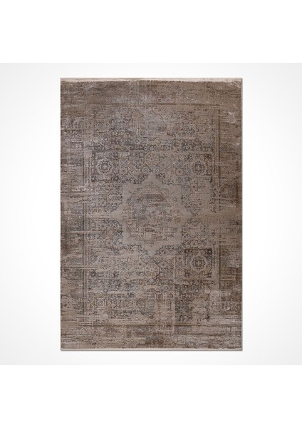 Klasik Kahverengi Viskon Dikdörtgen Modern Desenli Akrilik Hav Vermeyen Leke Tutmayan Kolay Temizlenen Yumuşak Makine Salon Yolluk Mutfak Halı