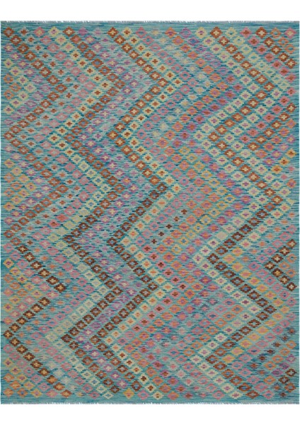 Atina Turkuaz Eskitme Yün Modern Desenli Yün Hav Toz Vermez Leke Tutmayan Salon Yolluk Mutfak El Dokuma Halı