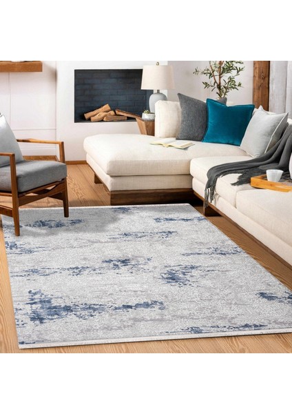 Modern Mavi Pamuk Dikdörtgen Modern Desenli Pamuk Makinada Yıkanabilir Hav Toz Vermez Leke Tutmayan Kaymaz Taban Dijital Makine Baskı Salon Yolluk Mutfak Halı modelleri