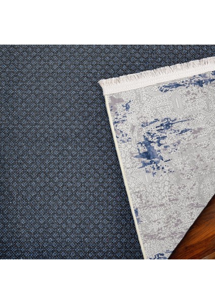 Modern Mavi Pamuk Dikdörtgen Modern Desenli Pamuk Makinada Yıkanabilir Hav Toz Vermez Leke Tutmayan Kaymaz Taban Dijital Makine Baskı Salon Yolluk Mutfak Halı indirimleri