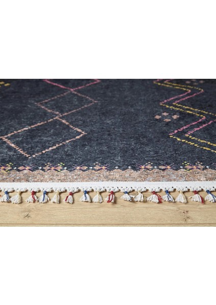 Toszek Lacivert Modern Etnik Desenli Makinada Yıkanabilir Hav Toz Vermez Leke Tutmayan Kaymaz Taban Dijital Makine Baskı Salon Yolluk Mutfak Halı indirimleri