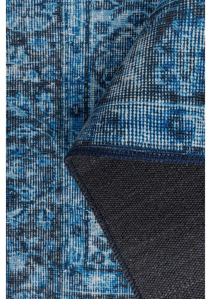 Elafonissi Eskitme Mavi Polyester Dikdörtgen Modern Desenli Pamuk Makinada Yıkanabilir Hav Toz Vermez Leke Tutmayan Kaymaz Taban Dijital Makine Baskı Salon Yolluk Mutfak Halı fırsatları