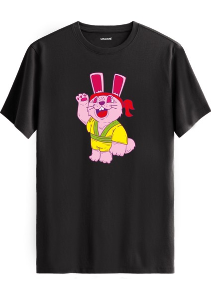 Havuç ve Tavşan Karakter Baskı %100 Pamuk Premium Kumaş Tişört