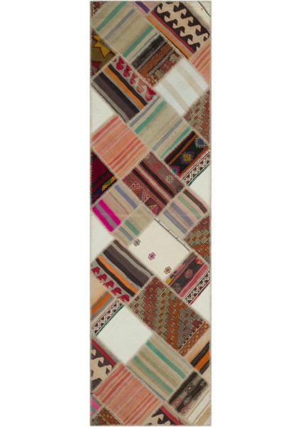 Teselya Bej Çizgili Yün Modern Desenli Yün Hav Toz Vermez Leke Tutmayan Salon Yolluk Mutfak El Dokuma Halı