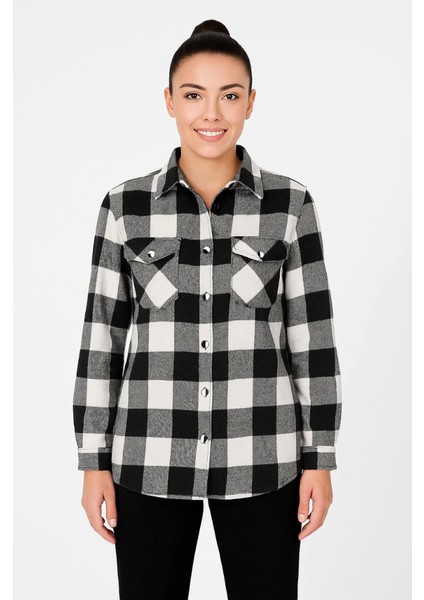 Uzun Kollu Oduncu Gömlek - Siyah