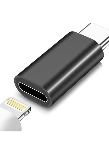 C - Lightning Adaptör | iPhone Uyumlu Dişi - Type-C Erkek Dönüştürücü | Şarj ve Veri Aktarımı Destekli Otg Çevirici Konnektör Siyah modelleri