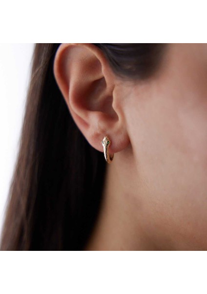 Yeşil Gözlü Yılan Küpe