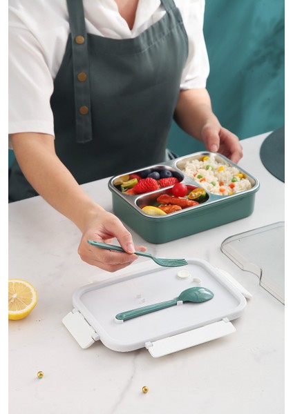 Pembe Renk 3 Bölmeli Paslanmaz Çelik Beslenme Kabı Yemek Kabı modelleri