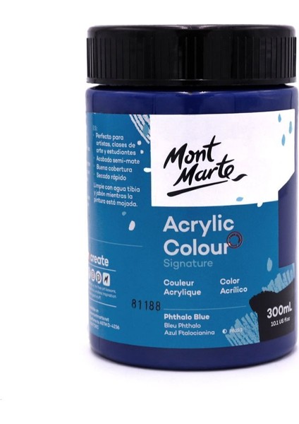 mm Akrilik Renkli Boya Signature 300ML - Phthalo Blue