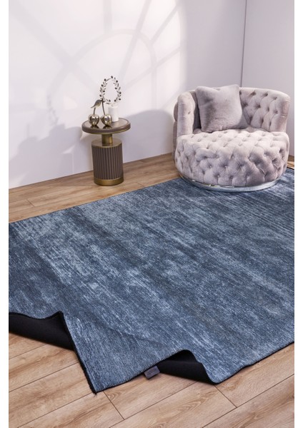 Swetha Mavi Düz Etnik Modern Desenli Pamuk Hav Vermeyen Leke Tutmayan Kolay Temizlenen Yumuşak Makine Salon Yolluk Mutfak Halı indirimleri