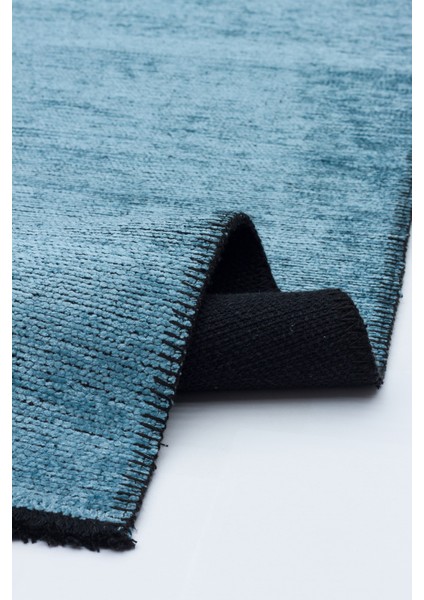 Swetha Mavi Düz Etnik Modern Desenli Pamuk Hav Vermeyen Leke Tutmayan Kolay Temizlenen Yumuşak Makine Salon Yolluk Mutfak Halı