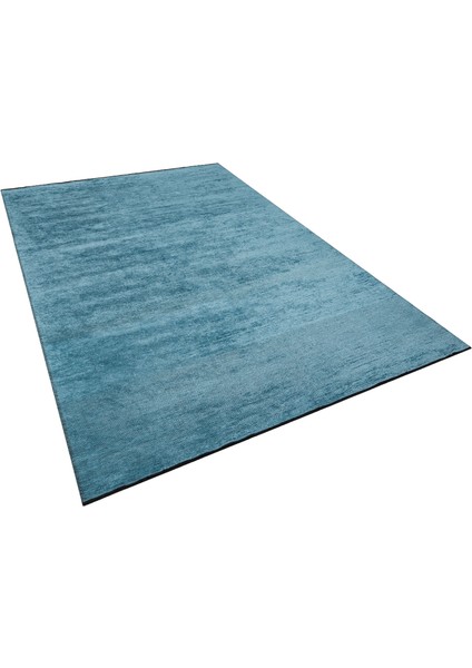 Swetha Mavi Düz Etnik Modern Desenli Pamuk Hav Vermeyen Leke Tutmayan Kolay Temizlenen Yumuşak Makine Salon Yolluk Mutfak Halı