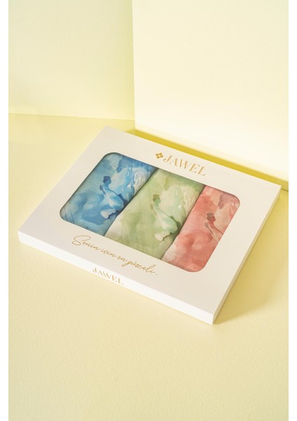 Kadın Aquarelle Soft Şal Paketi (Indigo-Yeşil-Krem Bordo) fiyatları