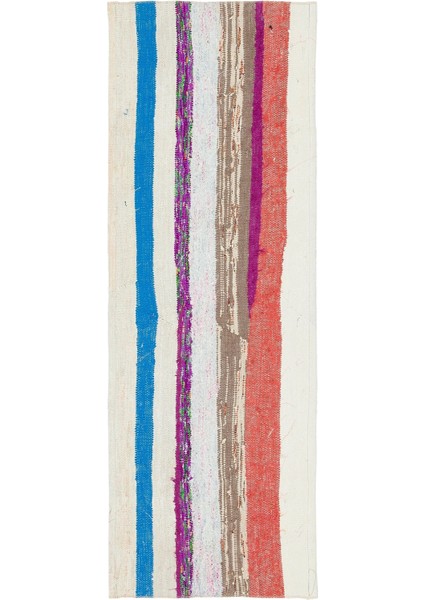 Girit Bej Çizgili Yün Modern Desenli Yün Hav Toz Vermez Leke Tutmayan Salon Yolluk Mutfak El Dokuma Halı