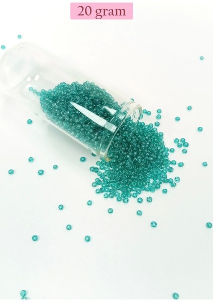Dökme Cam Kum Boncuk (11/0) 2 mm - 20 Gram - Şeffaf Yeşil - BNC014