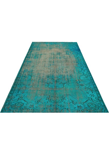 Atina Turkuaz Eskitme Yün Modern Desenli Yün Hav Toz Vermez Leke Tutmayan Salon Yolluk Mutfak El Dokuma Halı modelleri