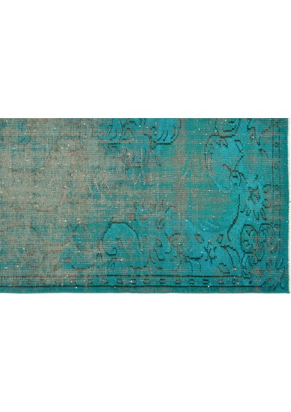 Atina Turkuaz Eskitme Yün Modern Desenli Yün Hav Toz Vermez Leke Tutmayan Salon Yolluk Mutfak El Dokuma Halı fırsatları