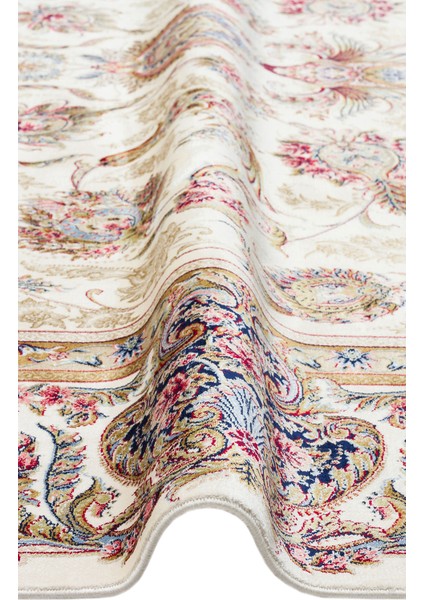 Nebo Çerçeveli Krem Viskon Dikdörtgen Modern Desenli Akrilik Hav Vermeyen Leke Tutmayan Kolay Temizlenen Yumuşak Makine Salon Yolluk Mutfak Halı modelleri