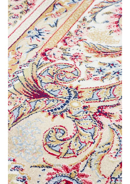 Nebo Çerçeveli Krem Viskon Dikdörtgen Modern Desenli Akrilik Hav Vermeyen Leke Tutmayan Kolay Temizlenen Yumuşak Makine Salon Yolluk Mutfak Halı fırsatları