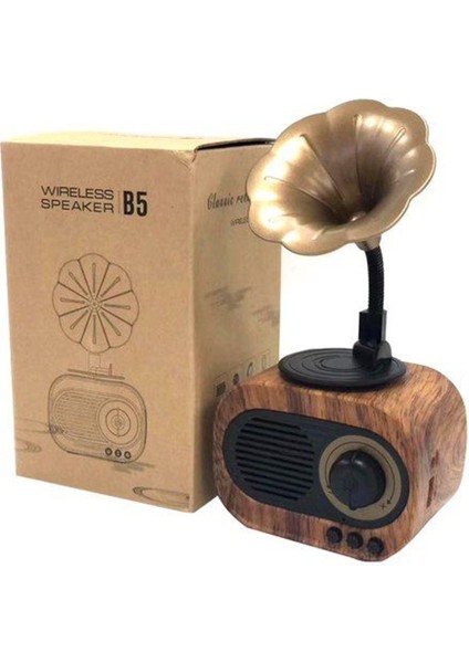 B5 Gramafon Speaker Bluetooth Hoparlör